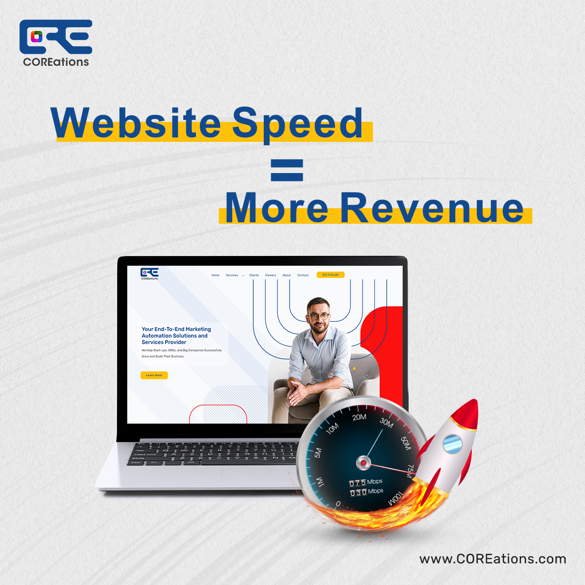 COREations's tweet photo. Did you know that a 1-second delay in loading your site can lead to a 7% drop in conversions? 

Let us help you boost your site's speed to increase your sales.
Contact Us Now 👉 https://t.co/01ZDCREPnE

 #COREations #COREdevelopment https://t.co/RxwyHCEO1C