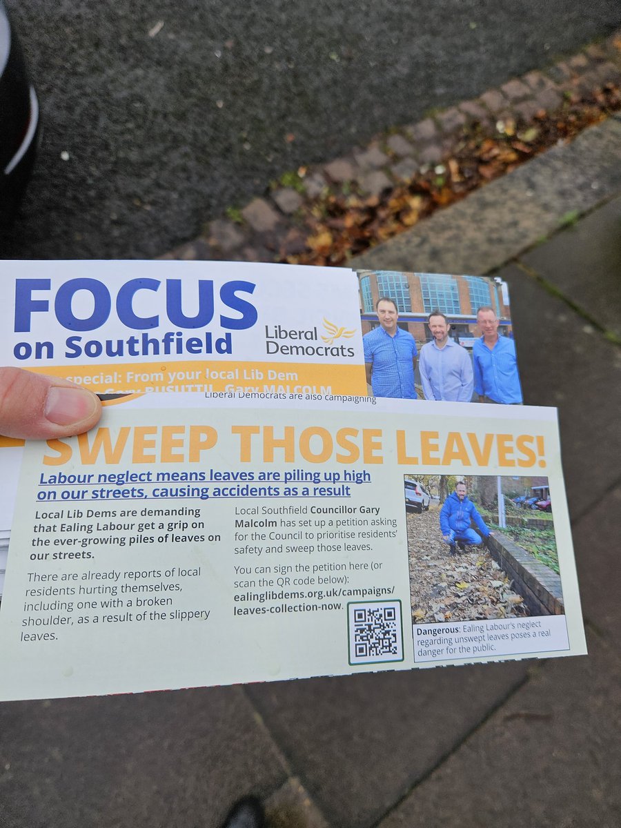 CllrGaryMalcolm's tweet image. Despite the rain I have spent this morning delivering FOCUS leaflets in Southfield #chiswick

@EalingLD want to see better caring services and clean and safe streets