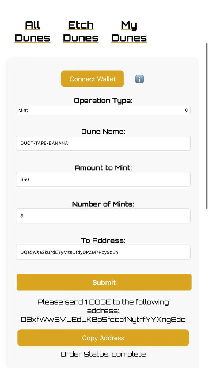 View dune data, Mint and deploy dunes, snapshot dunes, all on dogepond.com

🍌