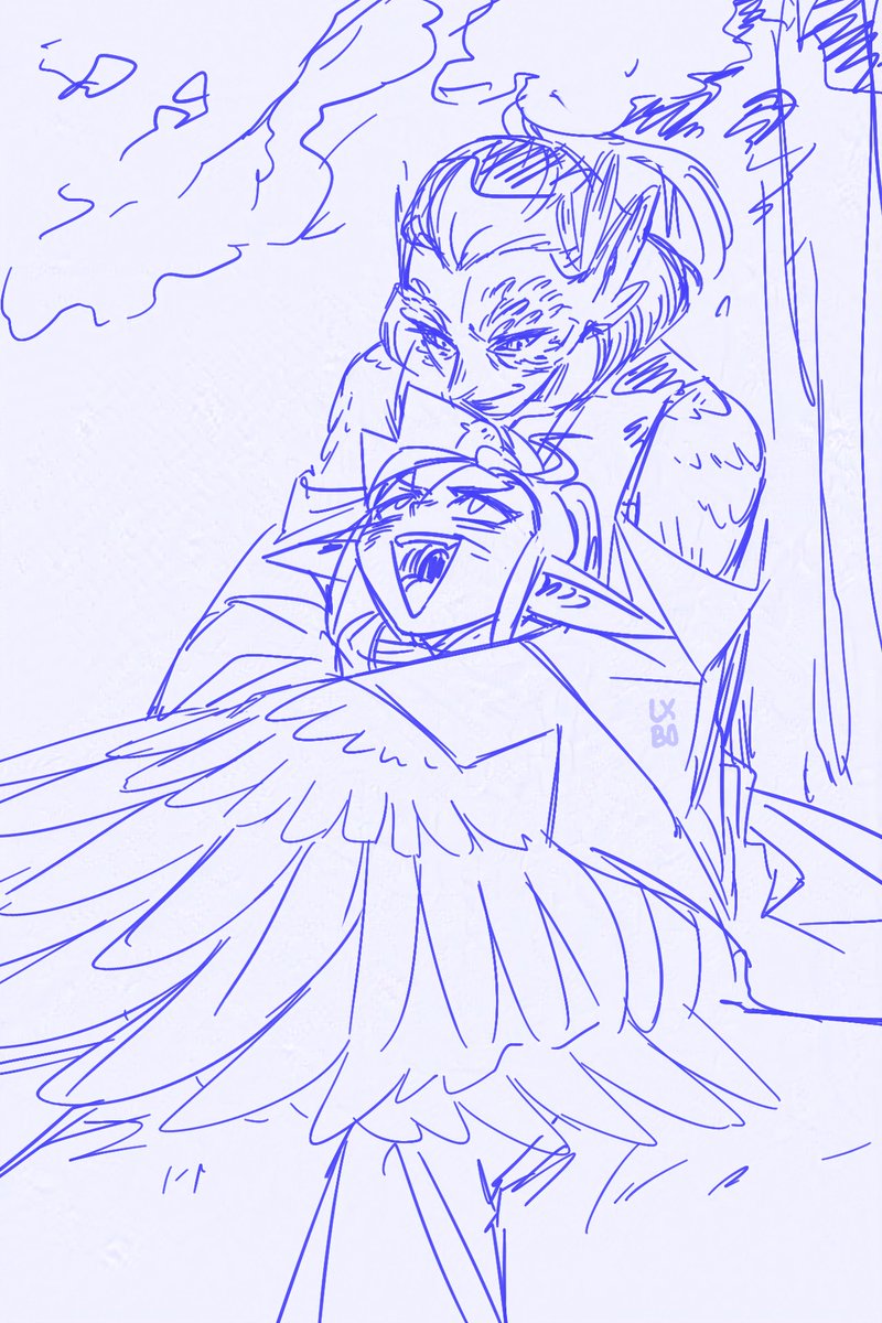 LXBORATORII's tweet photo. early art of my oc han (he/they) + the doodle where he is hugging my dnd player character milo (he) hehe https://t.co/qd9USVeUVG