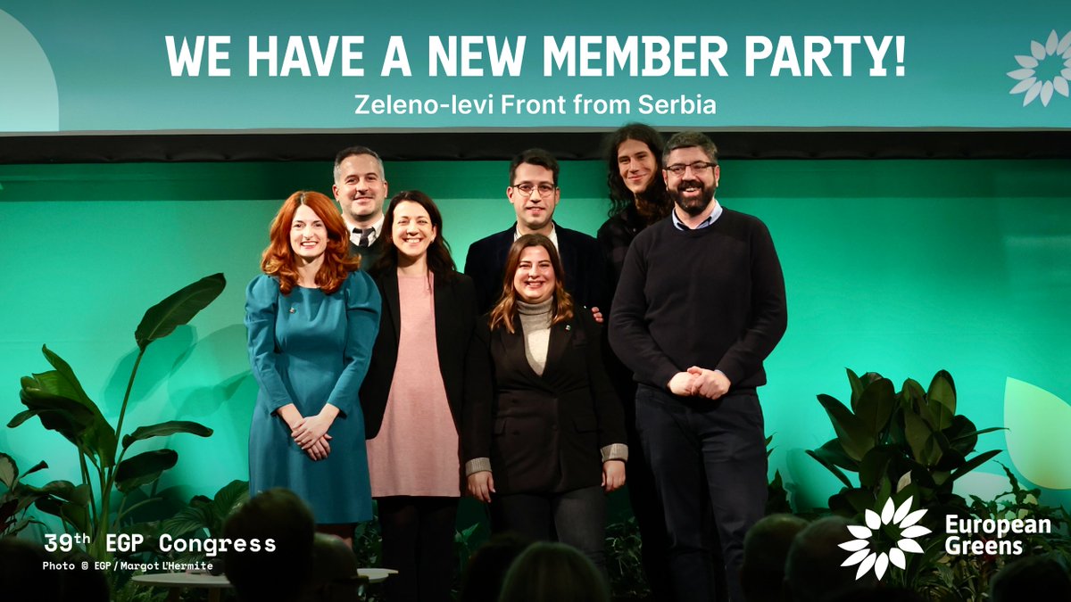 💚 We are proud to welcome a new member to the Green family from Serbia: <a href="/nedavimobgd/">Zeleno-levi front</a>, the Zeleno-levi (Green-Left) Front.

🌍 They fight for a free, Green &amp; just Serbian society.  

👏  They are guided by their co-presidents, Radomir Lazović &amp; Biljana Đorđević.