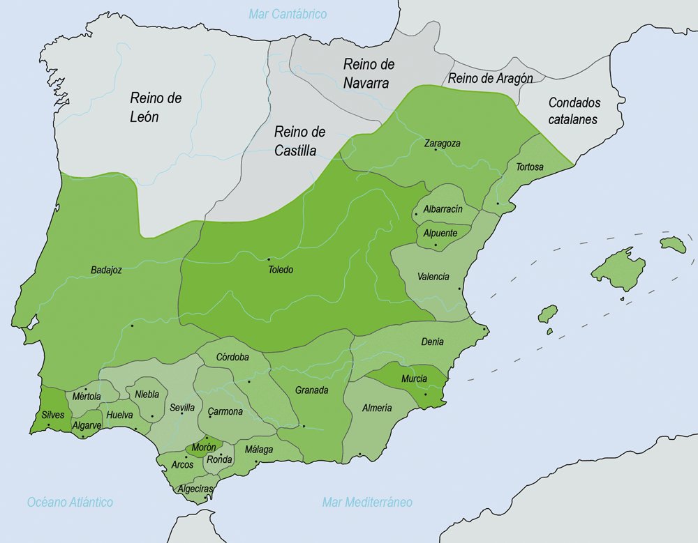 HistoryDynamic's tweet photo. Taifa kingdoms of Al Andalus https://t.co/Q73gTImQMH