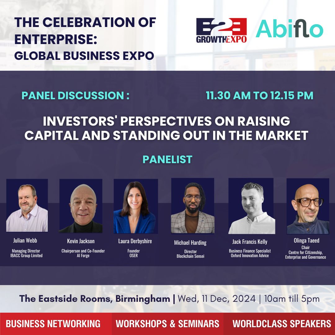 Investors' Insights: Raising Capital &amp; Standing Out 

11:30 AM - 12:15 PM
The Eastside Rooms, Birmingham
Join top investors as they share:
What they seek in businesses
Tips for standout pitches
Funding stage prep
Finding strategic investors

Dec 11, 2024
#B2BGrowthExpo #Business