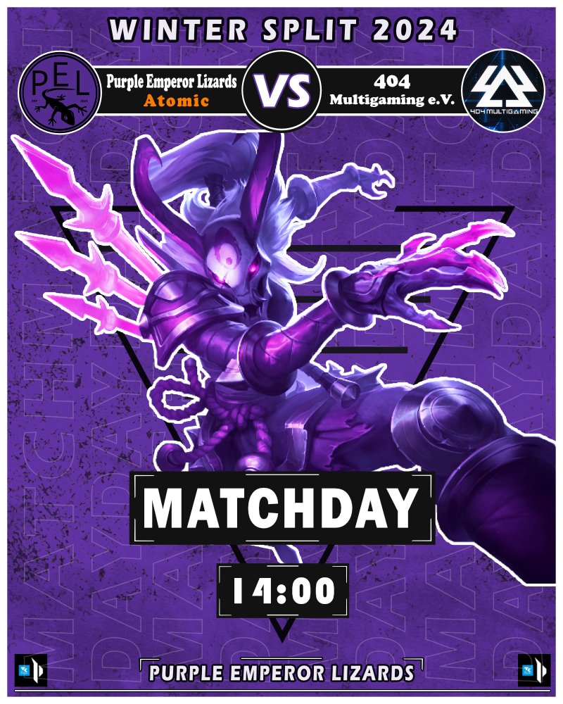 Heute gibt es gleich zwei Finale bei PEL und wir werden das in einer Konferenz zeigen! (also hoffentlich klappt das).

Na ja seid dabei!

🆚: 163 &amp; <a href="/404_Multigaming/">404 Multigaming e.V.</a> 
⏰: 14 Uhr 08.12.24
🎙️: <a href="/funwithflagsLuL/">Oliver</a>, <a href="/elPhobo/">elPhobo</a> &amp; <a href="/MaxZenTtv/">MaxZen</a> 
📺: ttv/Purple_Emperor_Lizards