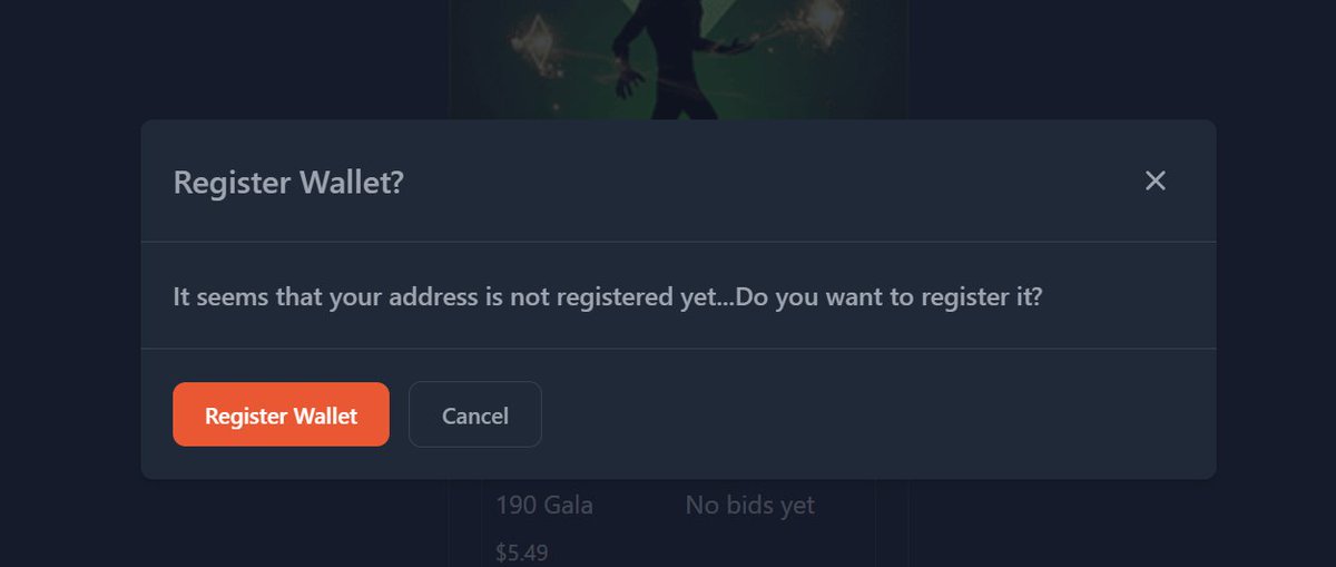 Registering your Metamask Galachain wallet is as simple as connecting it. The system will detect automatically if it is registered with Gala. If not it will ask to register. Soon on NFTHarbor!!!
