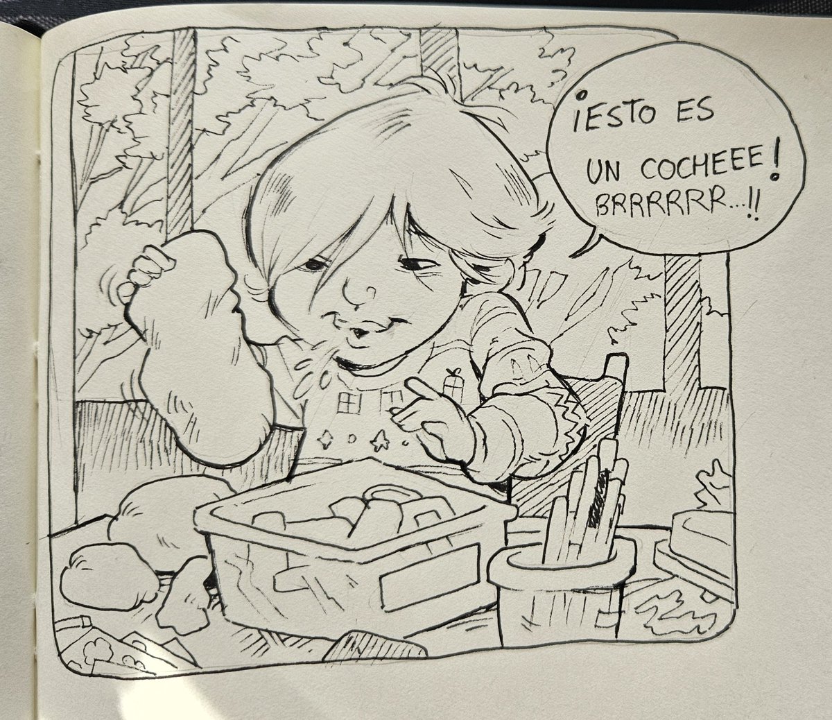 My son Rafa has a big imagination! Love seeing him play😍 #Sketching #sketch #Ink