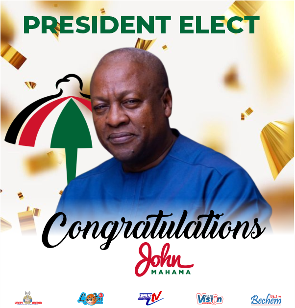 LightTvGh's tweet photo. #ghanadecides2024: Congratulations to John Mahama on being elected as the President of the Republic of Ghana
#lighttv https://t.co/cOlwsJ8HXE