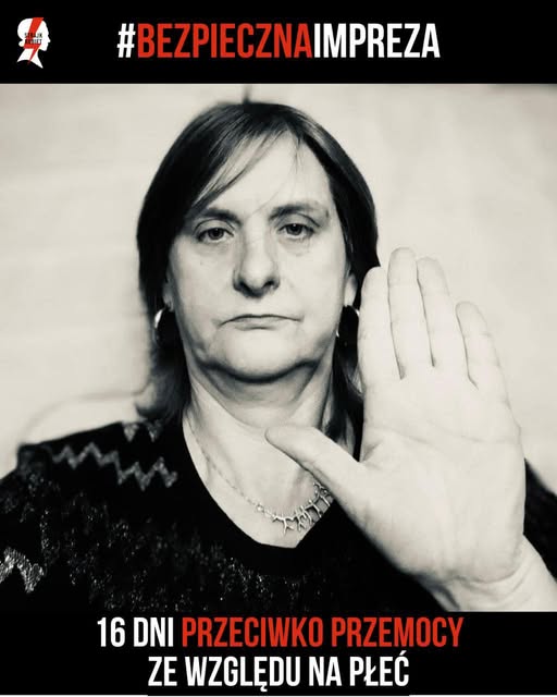 strajkkobiet's tweet photo. ❗️16 dni przeciwko przemocy ze względu na płeć: dzień 14.
⬛️ Chcemy, żeby #kobiety w końcu mogły się czuć #bezpiecznie w przestrzeni publicznej, na eventach takich jak: #festiwal, #koncert, #dyskoteka, #mecz, #jarmark, #festyn, #Juwenalia, #Campus czy #piknik. https://t.co/5r0YsC2zGx