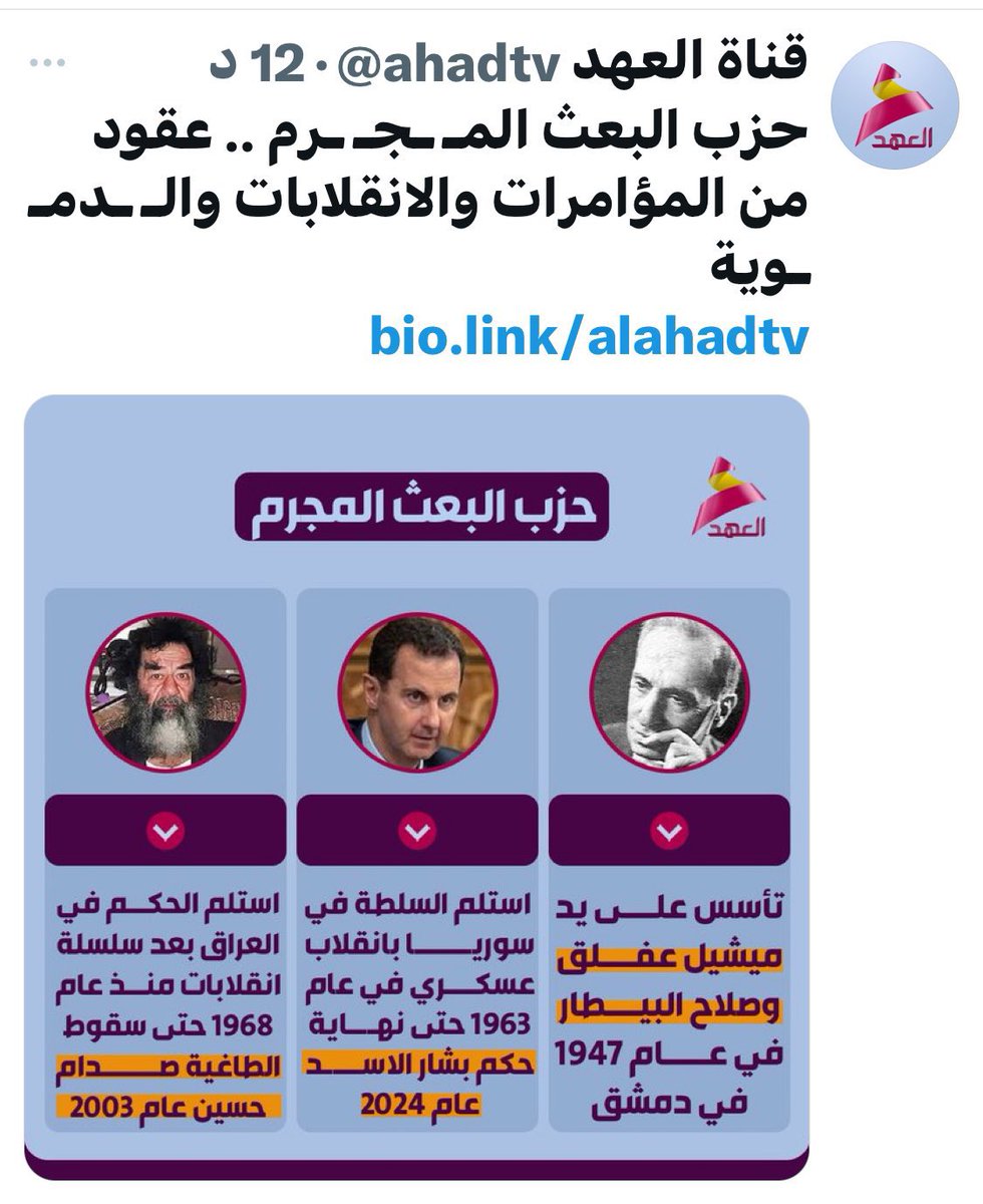 ذولة شنو من بشر قبل ايام يريدون ولدنه تروح تم$وت على حكم بشار واليوم يتهمونه بالب$عث