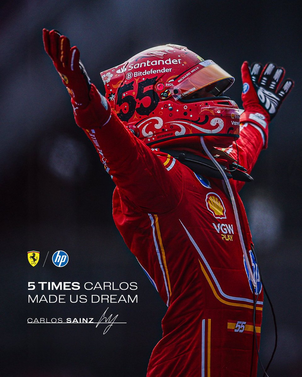 ScuderiaFerrari's tweet image. Poles, wins and nothing short of iconic moments. Gracias, Carlos ❤️