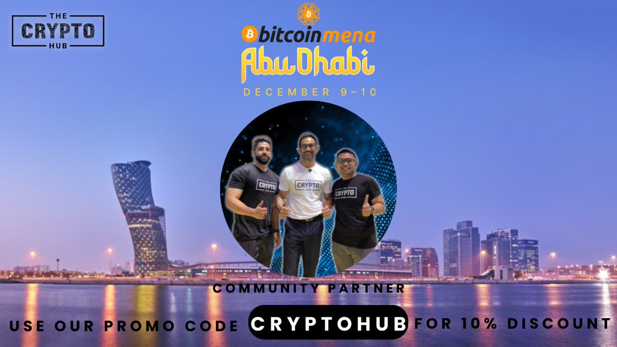 Clock is ticking... ⏰

As the community partner of the upcoming marvelous 🚀 <a href="/bitcoinmenaconf/">Bitcoin MENA Conference</a> in ADNEC, Abu Dhabi December 9th to 10th, we are thrilled to present to our community the benefit by using our code for 10% discount on the tickets!✨

Be there, join us, as we witness