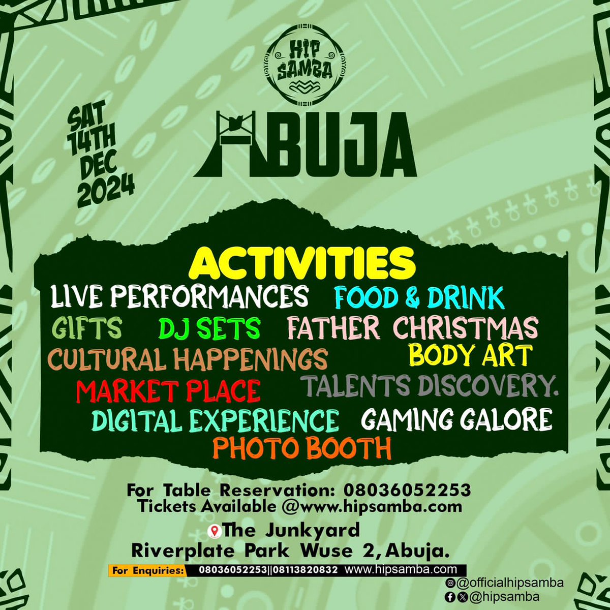 AkugbeEfosa's tweet image. It&apos;s going to be a December to remember as HIp Samba will be dishing out entertainment....

#AbujaTwitterCommunity 
#abujabusiness 
#Abujatechconverge 
#Abuja