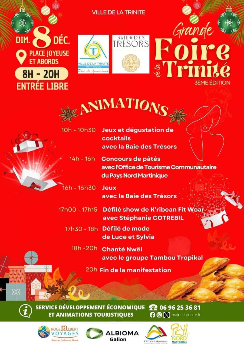 Ville de La Trinité Martinique (@ville_trinite) on Twitter photo Jour J 🔥La Grande Foire de la Trinité c’est jusqu’à 20h avec plus d’une centaine de producteurs et artisans locaux <a href="/viaatv1/">ATV</a> <a href="/FAMartinique/">France-Antilles Mqe</a> <a href="/RCI_MQ/">RCI Martinique</a> ➡️🎁Préparons les fêtes de fin d’année 🥰😍 Jour J 🔥La Grande Foire de la Trinité c’est jusqu’à 20h avec plus d’une centaine de producteurs et artisans locaux <a href="/viaatv1/">ATV</a> <a href="/FAMartinique/">France-Antilles Mqe</a> <a href="/RCI_MQ/">RCI Martinique</a> ➡️🎁Préparons les fêtes de fin d’année 🥰😍