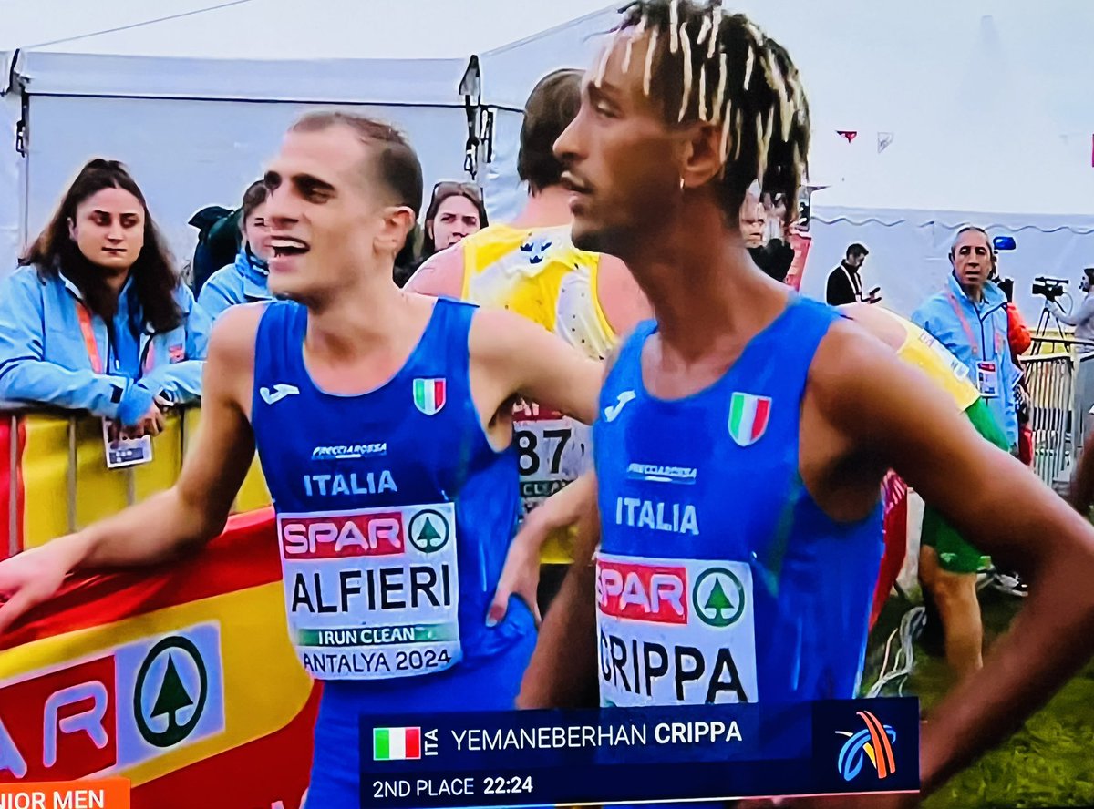 Medaglia d’argento agli Eurocross di Antalya (Turchia) anche per il bravissimo Yeman CRIPPA alle spalle del fortissimo e grande favorito della vigilia il norvegese Jakob Ingebrigtsen #atletica #eurocross24 #turchia #fidal #sport #italia