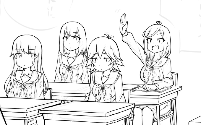 ペン入れ中(๑˃̵ᴗ˂̵)
背景が面倒ね。 