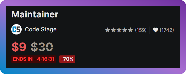 codestage_net's tweet image. ⚡ 4 hours to grab Maintainer at 70% off ⚡
🔹 Clean up unused assets
🔹Track and fix issues
🔹Organize your project
🔥 NOW at 70% OFF for just 4 hours!
▸ 60% OFF for the next 24 hours
▸ Then 50% OFF for the rest of the sale!
#assetstore #unity3d
🔗 u3d.as/ccU?aid=1011lG…