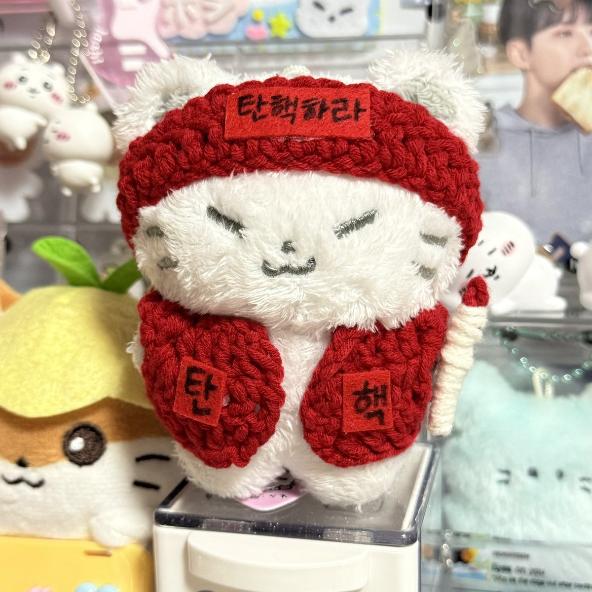 호찌야 살기좋은나라 만들러가자
뜨개질로 시위 풀착 만들어줬음