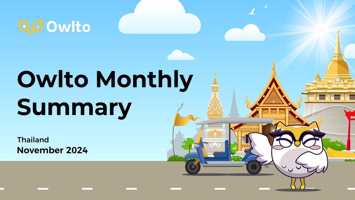 Monthly Recap for November 2024 at #OwltoFinance

November for Owlto is full of surprises and exciting adventures. Complete simple social tasks to win 10*10USDT👇
app.galxe.com/quest/OwltoFin…

𝐇𝐢𝐠𝐡𝐥𝐢𝐠𝐡𝐭𝐬:
🎉 Launched Owlto Ambassador Program III
🎉 21K+ Owltors joined