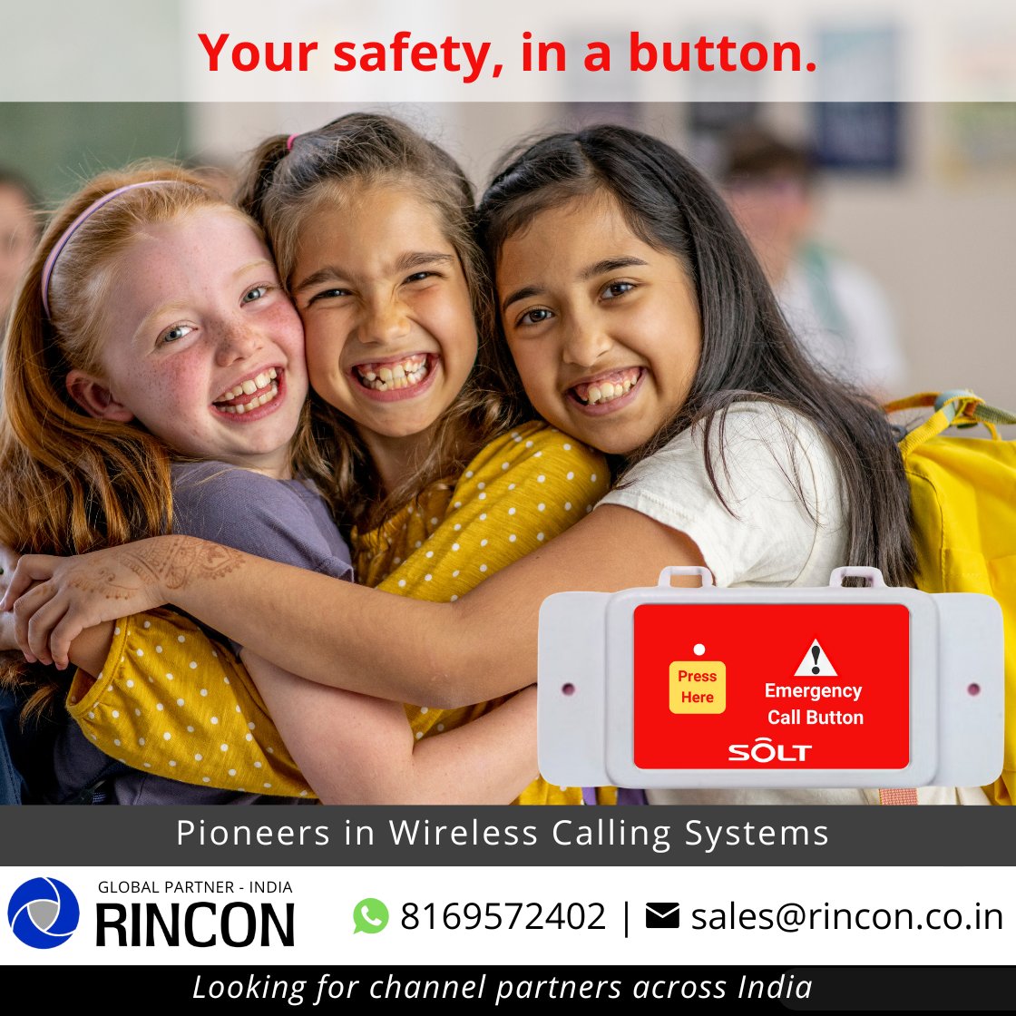 rinconindia's tweet image. Keeping kids safe in schools and residential buildings is a responsibility we all share. 

Our wireless Panic Button system ensures help is just a press away—swift, precise, and reliable. 

#ChildSafety #PanicButton #BuildingSafety #EmergencyHelp #StayProtected
