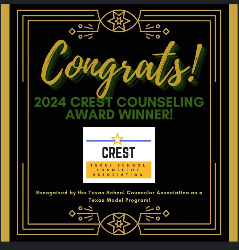 Congratulations to our Counseling Department for being awarded the CREST Advocacy Award for 2024.