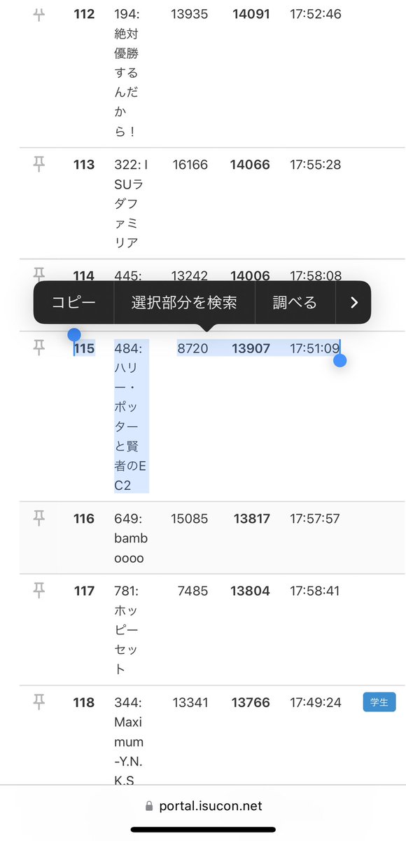 keigo_engineer's tweet photo. ISUCON14、834チーム中115位だった〜
2回目の参加だし上位25％を目標にしてて達成はできたけどけど、まだまだ上には上がいるな〜🙄

@bz17863 https://t.co/KQprN0DAxp