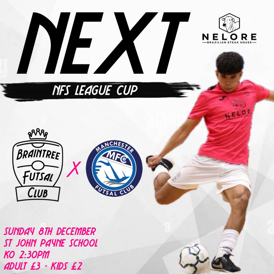 Braintree Futsal (@braintreefclub) on Twitter photo Cup 🏆
Today we host <a href="/MFC_Futsal/">Manchester Futsal Club</a> Development team in the <a href="/FA_NFS/">FA National Futsal Series</a> Mens League Cup Cup 🏆
Today we host <a href="/MFC_Futsal/">Manchester Futsal Club</a> Development team in the <a href="/FA_NFS/">FA National Futsal Series</a> Mens League Cup