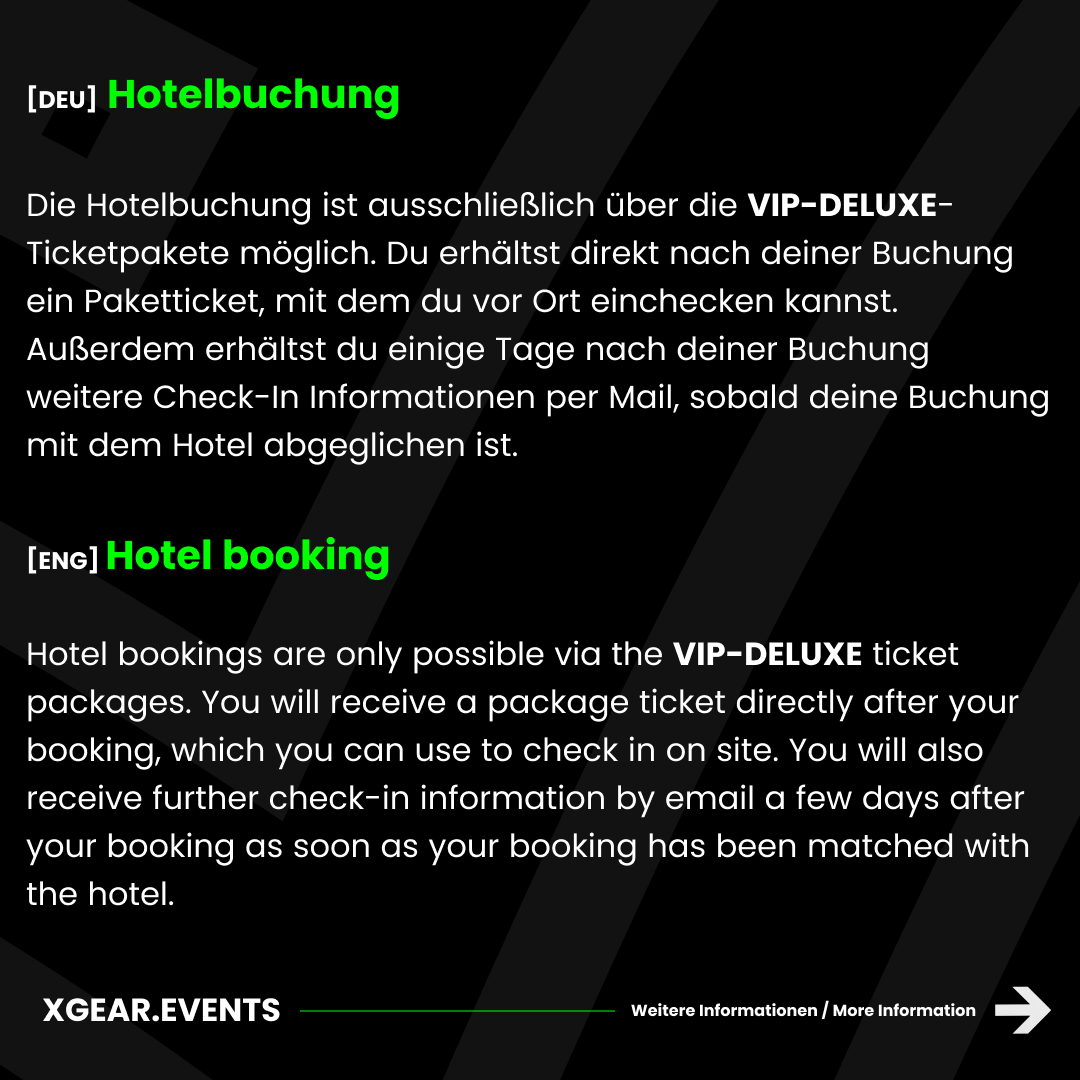 🏨Van der Valk Hotel Moers

Für VIP-DELUXE-Ticketinhaber inbegriffen.

Included for VIP-DELUXE ticket holder.