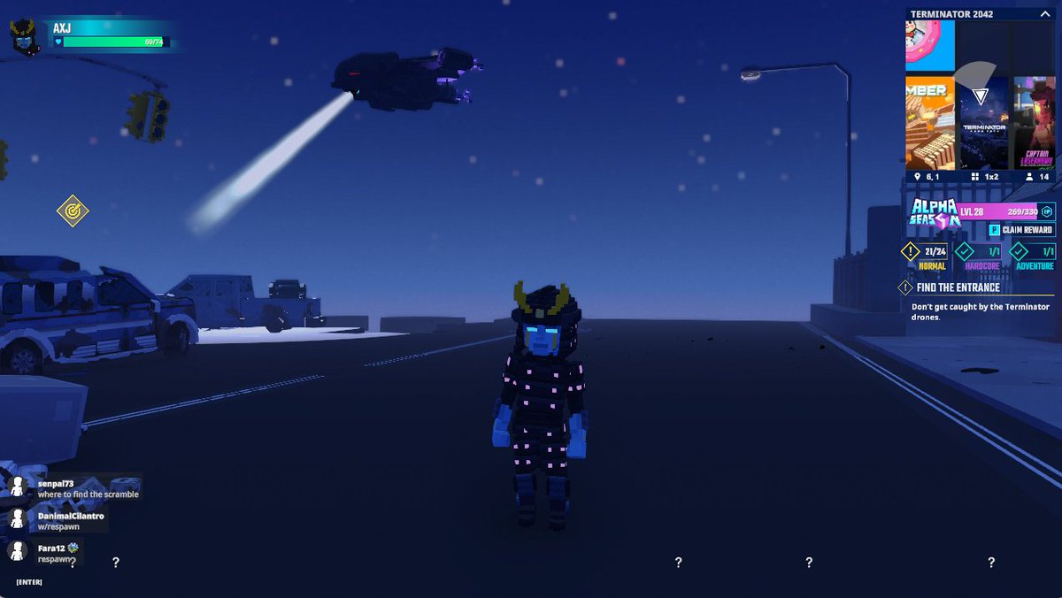 Dodging Flying Drones in Terminator 2042 in <a href="/TheSandboxGame/">The Sandbox</a>. The future is now, and it's intense! 🤖🚁 @skydance register-landings.sandbox.game/alphaseason4-s… #TheSandbox #AlphaSeason4 #AS4SocialChallenge