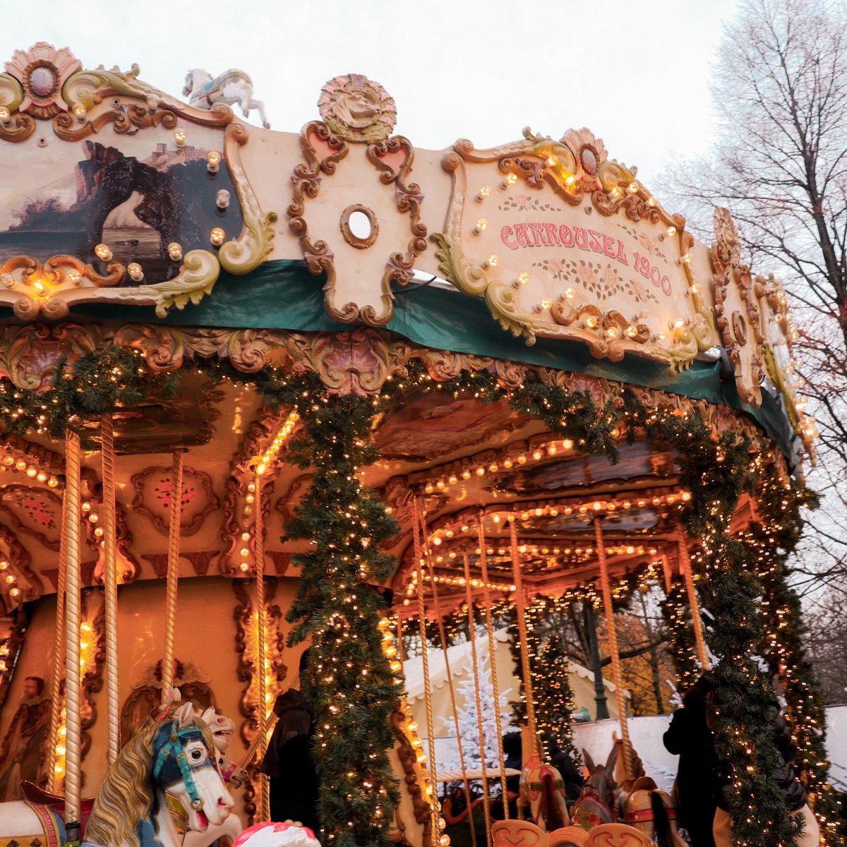The magical carousel at the Christmas Markets at Jardin des Tuileries Paris.