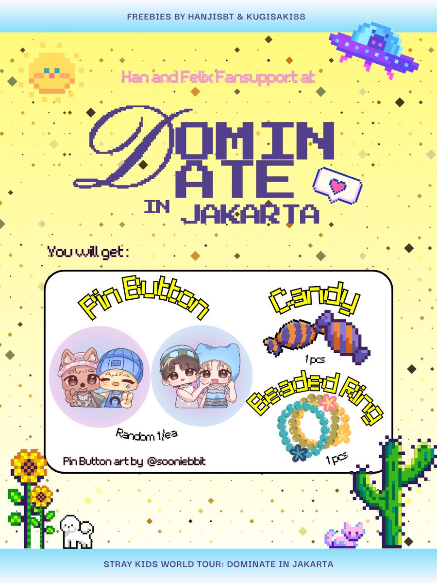 hanjisbt's tweet photo. ✮ 🐱˚₊ ⋆ Stray Kids DominATE in Jakarta FREEBIES! 🐿️ ཐི ཋྀ ✨ 

by @hanjisbt @kugisaki88
art by @sooniebbit 

🎸♫¸¸ 𝓢𝓾𝓷𝓼𝓱𝓲𝓷𝓮 𝓢𝓸𝓾𝓵𝓶𝓪𝓽𝓮𝓼¸¸ ♫🪽

🗓️ : Dec 21st, 2024 
📍 : Indo Arena 
🌀 More details on pic! 🌀

see you stays! 🫶

#DominATE_Jakarta #StrayKids https://t.co/qPeWaVrfZi