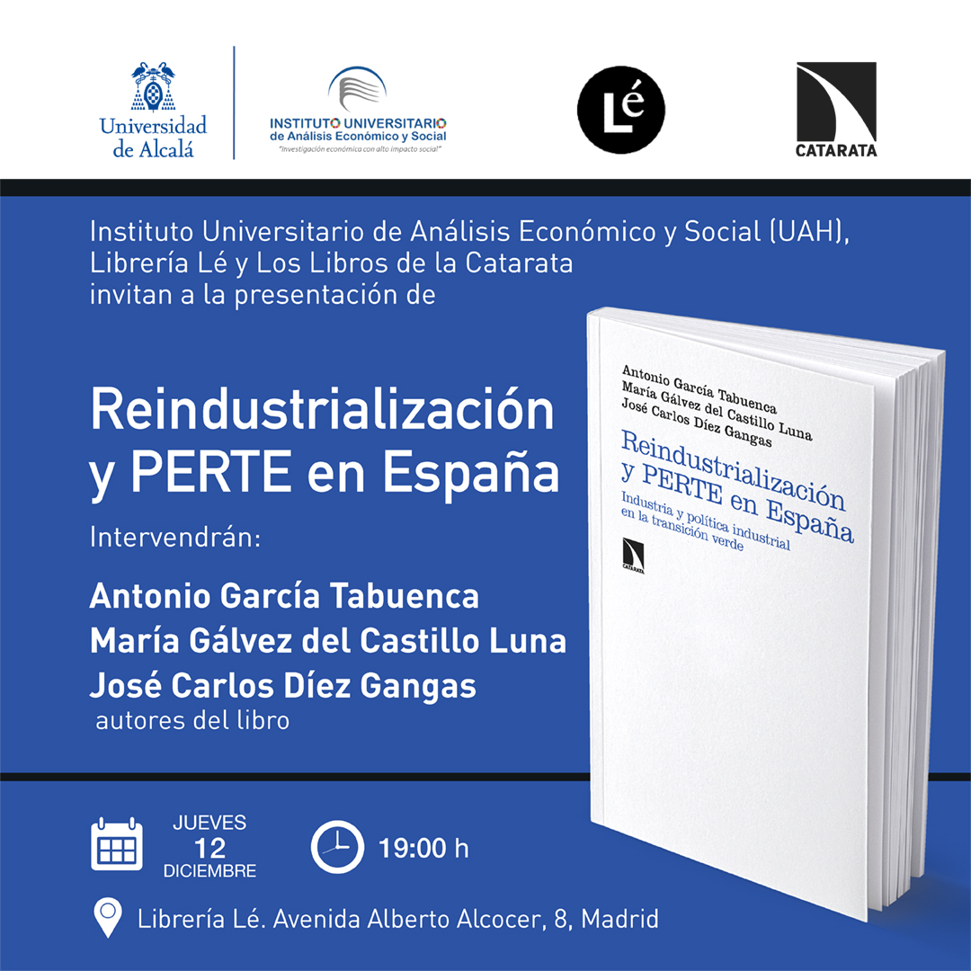 Libros Catarata (@cataratalibros) on Twitter photo Madrid, jueves 12 de diciembre: presentación de 'Reindustrialización y PERTE en España'. Con los autores del libro Antonio García Tabuenca, María Gálvez del Castillo Luna <a href="/MariaGCL/">María Gálvez del Castillo Luna</a> y José Carlos Díez Gangas <a href="/josecdiez/">José Carlos Díez</a>. En <a href="/LibreriaLe/">Librería Lé</a> a las 19:00 h. catarata.org/evento/madrid-… Madrid, jueves 12 de diciembre: presentación de 'Reindustrialización y PERTE en España'. Con los autores del libro Antonio García Tabuenca, María Gálvez del Castillo Luna <a href="/MariaGCL/">María Gálvez del Castillo Luna</a> y José Carlos Díez Gangas <a href="/josecdiez/">José Carlos Díez</a>. En <a href="/LibreriaLe/">Librería Lé</a> a las 19:00 h. catarata.org/evento/madrid-…
