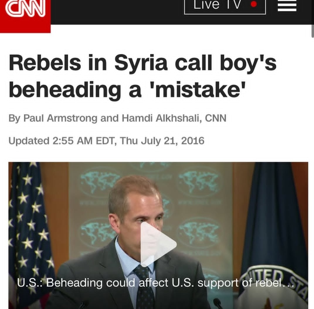 Dom_Waleed's tweet photo. @MiddleEastIndex The Isis &amp; Al Nusra/Al Qaeda terrorists been on the U.S' State Department payroll for ages. What else did people expect? Israel and the USA the only real winners here...oh, and Syria about to turn into the next Libya, but hey let's celebrate the Zionist plan 🤦🏻‍♂️ hard not to vomit https://t.co/nb6EHXyAUd