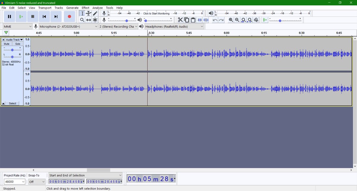 Quiet Sunday audio editing.😌☕

DeltaChase 2 devlog coming soon. 
(No major disasters this time, just tiny ones.😅)

___________
#gamedev #devlog #audacity #GDevelop