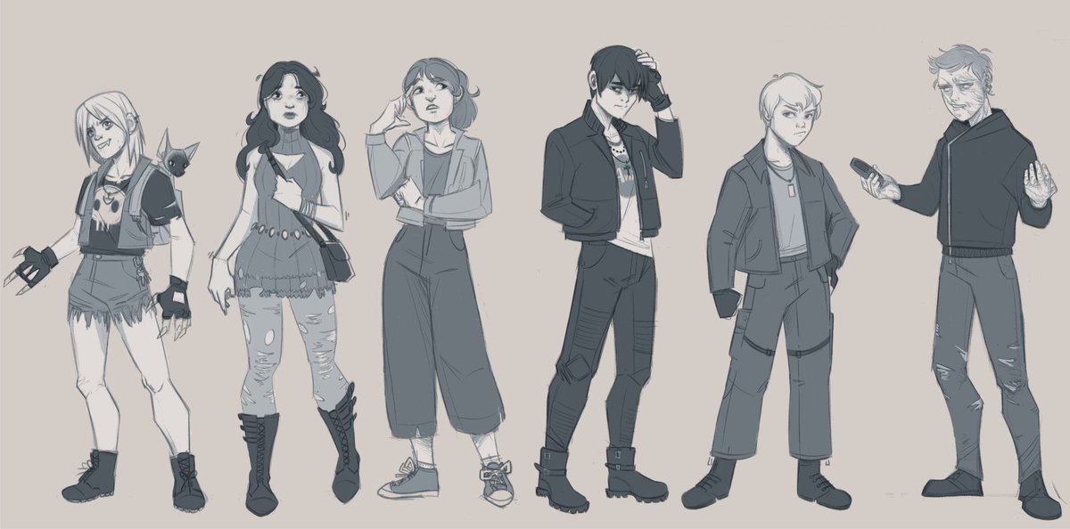 in my spare time I just been comfort-sketching my vampire: the masquerade character and her coterie. very fun for me but not super interesting for internet folks lol. Good practice tho!
Her name's Toni and she's a gremlin lol. hands and sitting poses ref'd from <a href="/EsparzaAbbey/">TrueRef by Abbey Esparza</a>