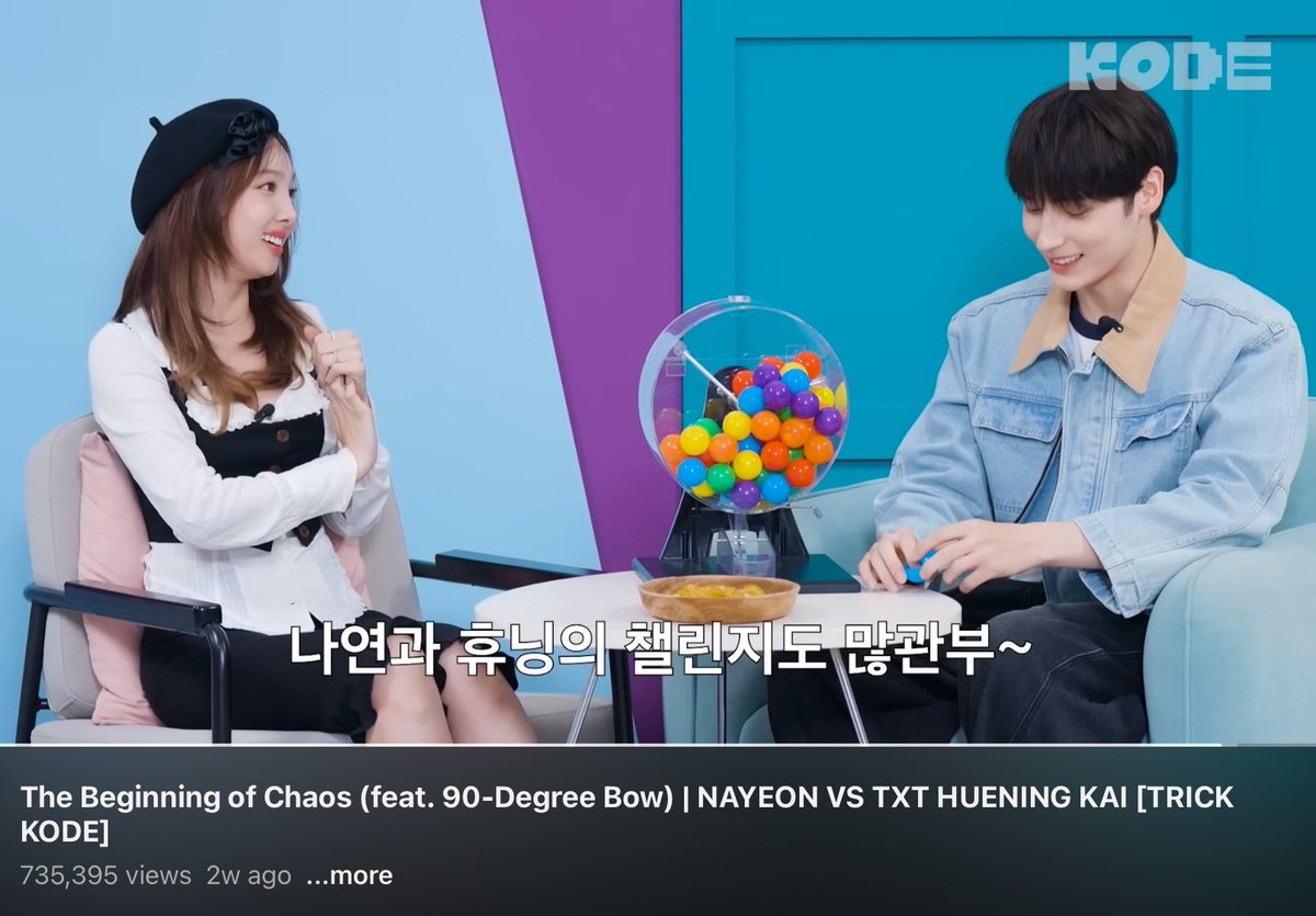 chewbycheww's tweet photo. Huening Kai’s episode on Nayeon’s Trick Kode is the most viewed episode with 735k views! Hoping we reach 1 million views soon~ https://t.co/M4BnWYMQJj