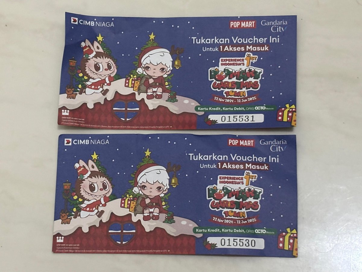 PragmateesFtbl's tweet photo. dijual voucher tiket all access entry pop mart Gandaria City ‼️‼️

Rp140.000 saja untuk 1 Voucher.

#Ticket4Sale #Sale Labubu 
Dik Malay Ramadan #AmorimOut https://t.co/XjiaP4qV20