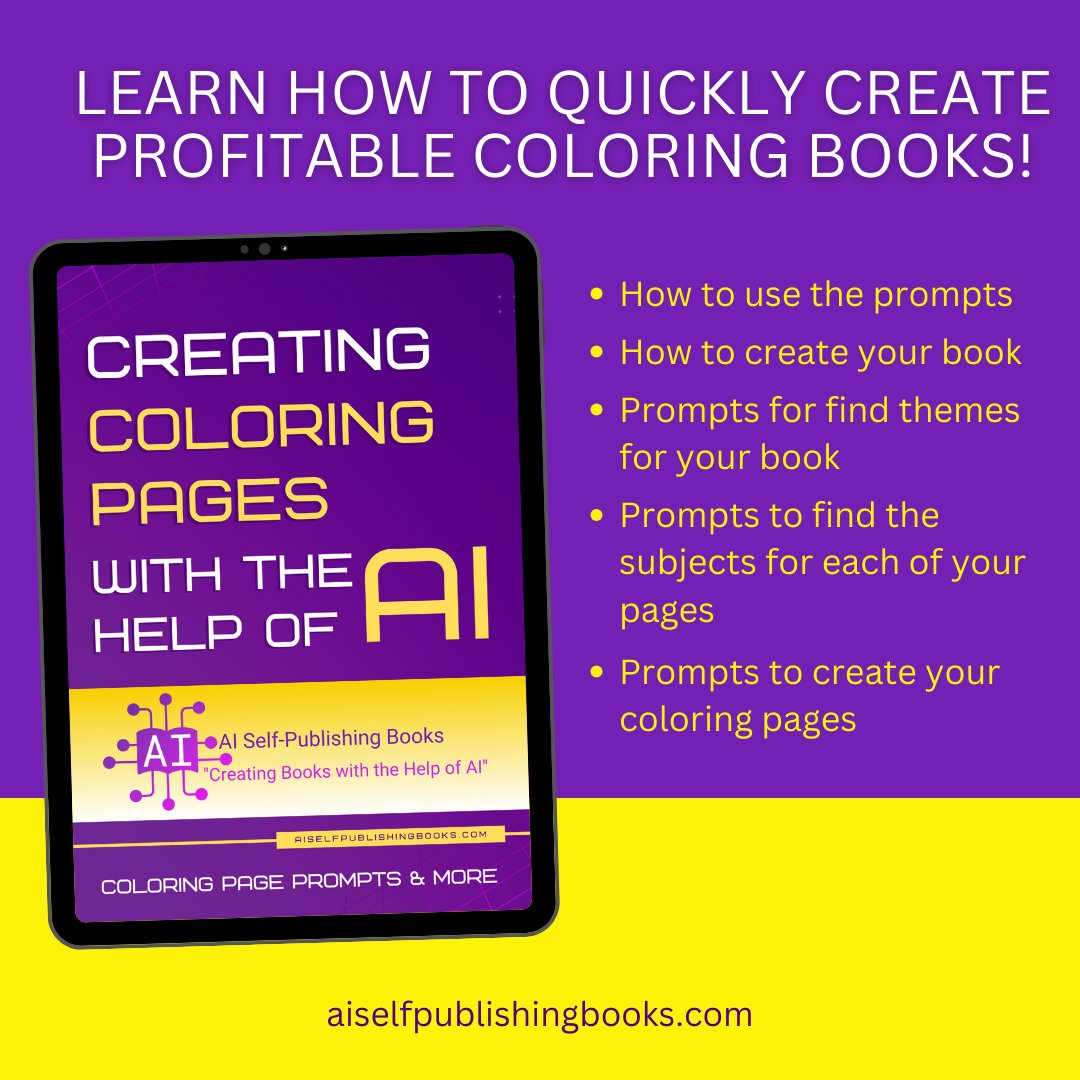 AududuC's tweet photo. 🌟 Transform your coloring book creation with AI! Learn to create stunning coloring books using AI. This guide is a game-changer for both beginners and experts. Grab yours: https://t.co/kk6nZ4676f #aibooks #ColoringBookCreation #AIcoloringpages #aiprompts https://t.co/27OgiYerV9