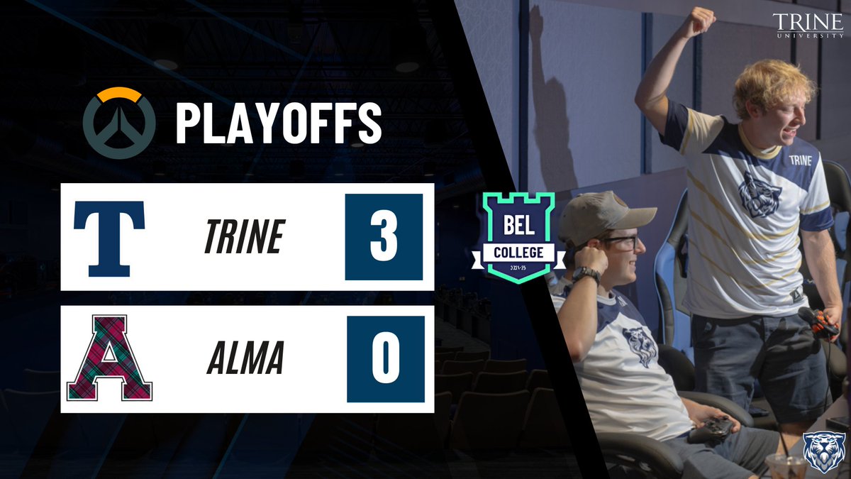 Trine Esports (@trineesports) on Twitter photo Trine Overwatch secures third place in BEL playoffs with a commanding 3-0 victory over <a href="/AlmaEsports/">Alma College Esports</a>! Trine Overwatch secures third place in BEL playoffs with a commanding 3-0 victory over <a href="/AlmaEsports/">Alma College Esports</a>!