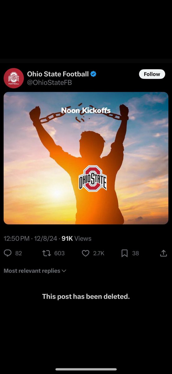 OSUUnleashed's tweet photo. Are we not for sure the night game or did FOX get this post taken down😂 https://t.co/Qa7XnQnzWC