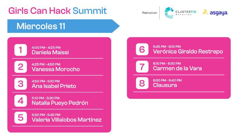GCH Summit en Español 
🌟 Celebramos a Grace Hopper y destacamos las contribuciones de mujeres en ciberseguridad con 18 ponencias sobre ciberdefensa y tecnología.
📅 10 y 11 de diciembre
📍 Regístrate : girlscanhack.com/events

#Ciberseguridad #MujeresEnTecnología #Liderazgo
