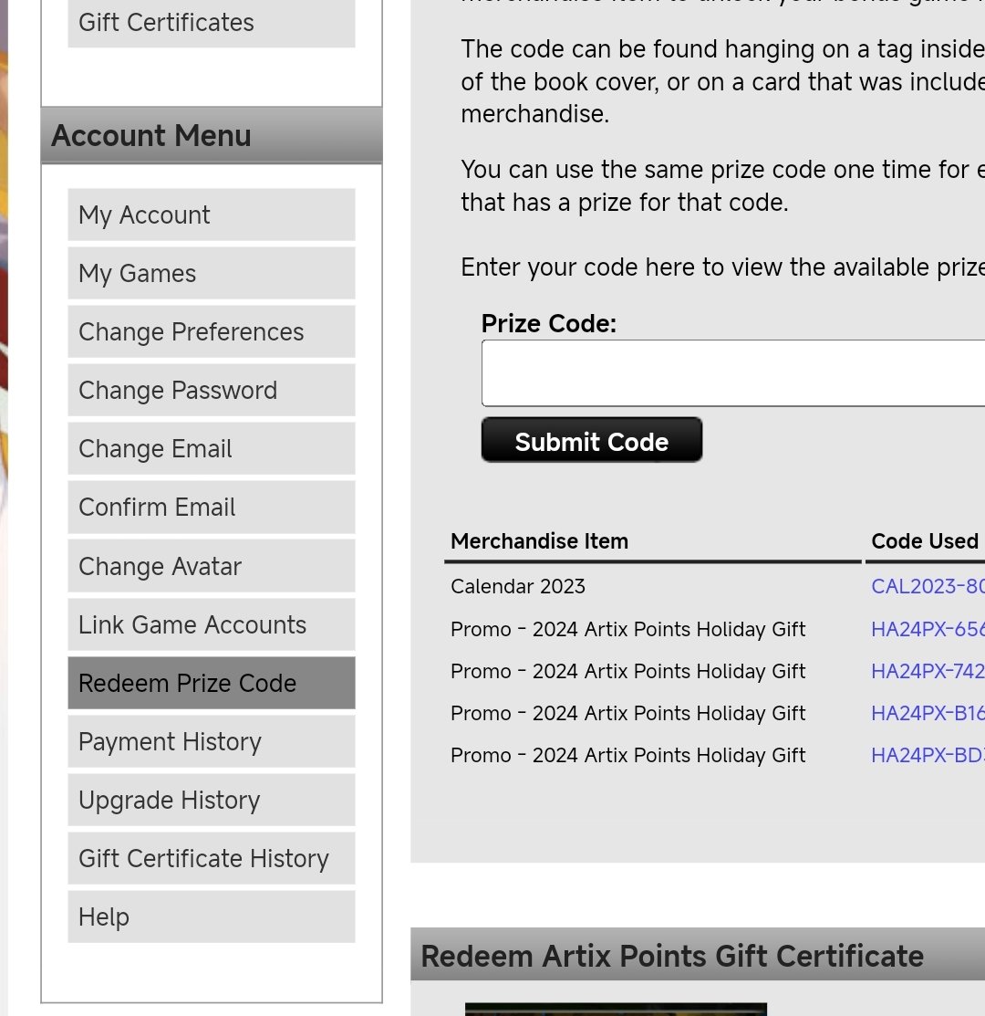 ParmeJohn_Pizza's tweet photo. AQ3D players! For those who are struggling to find the Artix Points Holiday Bonus reward.
After Purchasing atleast 2K AP on portal website. Just go to Redeem Prize Code, copy your 
"2024 Artix Holiday Gift" code, go to ur Aq3d acct and paste it in "Redeem the code"
@ArtixKrieger https://t.co/cwCtHNVnBJ