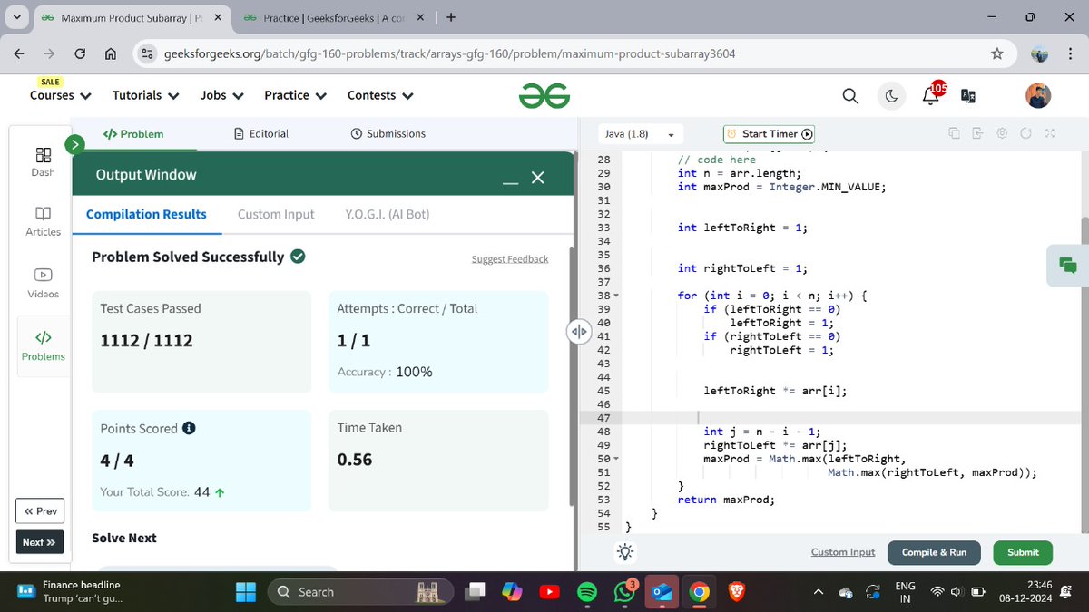 himanshuu_99's tweet image. Day 05 of GFG #GFG160 days problem solving challenge 🚀
#geekforgeeks #problemsolving #keeplearning