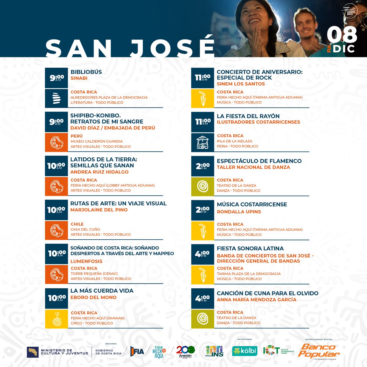 CPAC_CR's tweet photo. Programación de hoy en el #FIA2024 🇨🇷✨

Salí a disfrutar la programación del último día ✨❤️🇨🇷

👉 Descubrí todos los detalles de programación en https://t.co/4JezCATtJt https://t.co/XSkvEgvO2T