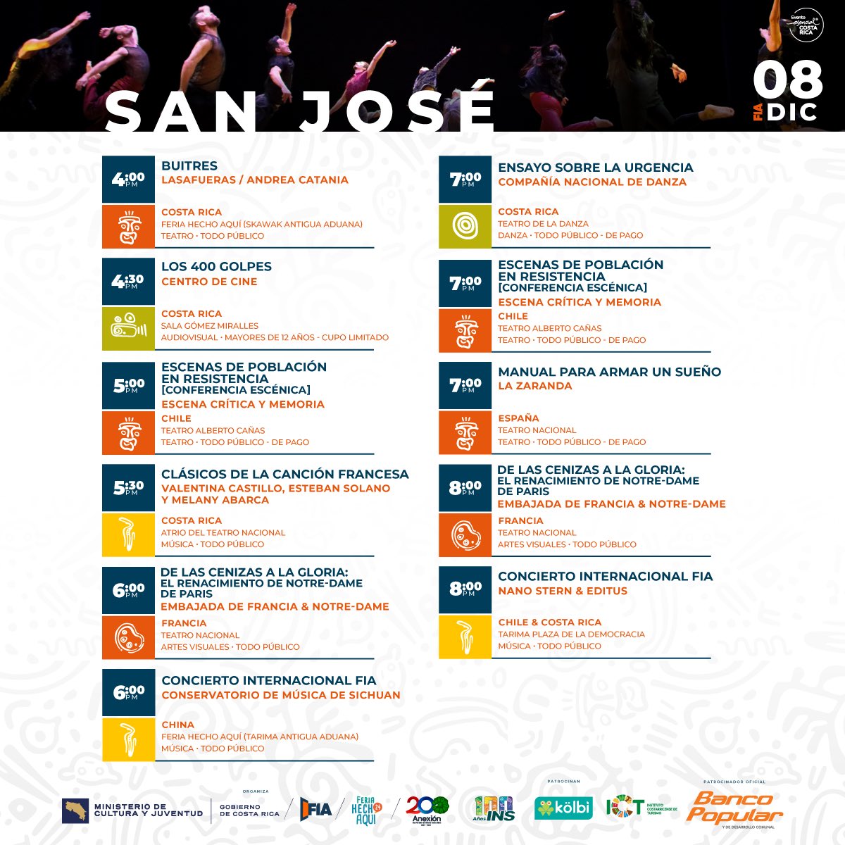 CPAC_CR's tweet photo. Programación de hoy en el #FIA2024 🇨🇷✨

Salí a disfrutar la programación del último día ✨❤️🇨🇷

👉 Descubrí todos los detalles de programación en https://t.co/4JezCATtJt https://t.co/XSkvEgvO2T