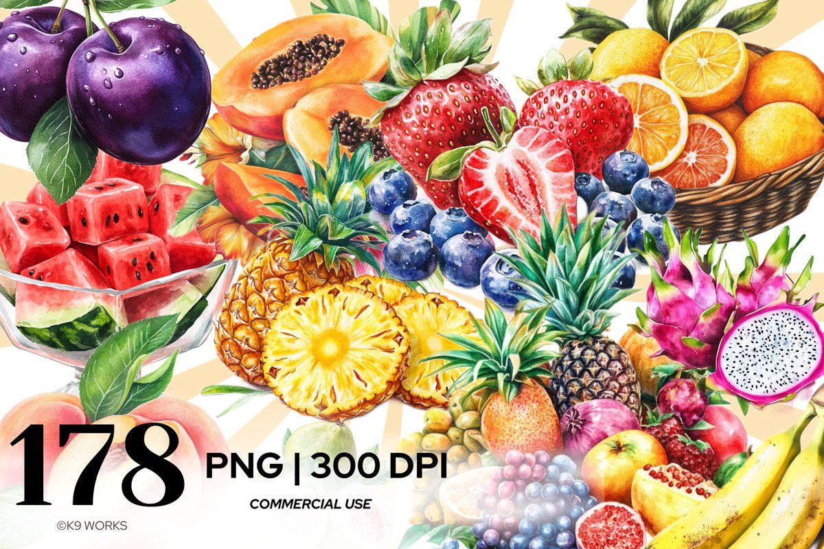 K9WorksTH's tweet photo. ❤️[#MustHave] ❤️ #Watercolor Wonder Fruit Clipart PNG Bundle Set – The Essential Collection
Super VALUE!!!! 178 PNG | 300 DPI and very Beautiful
.
https://t.co/C8RwglauIR
.
#Art #Fruits #Decor #ClipArt #Promotion #CreativeFabrica #DigitalDownload https://t.co/4ITkNV7VZ3