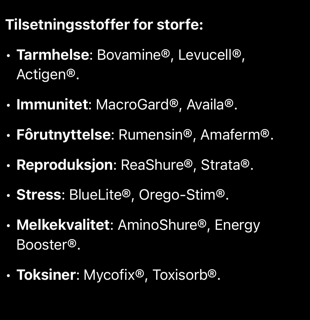 anIvanB's tweet photo. @espenteigen Støtter sunn skepsis. Men lurer på hvorfor man da ikke stiller spørsmål med alle andre stoffer som har blitt kunstig introdusert i kuenes diet? 

Flere tilsetningsstoffer for storfe er introdusert de siste ti årene for å forbedre helse, produktivitet og dyrevelferd. Hva med de? https://t.co/7CwyNEPFnd