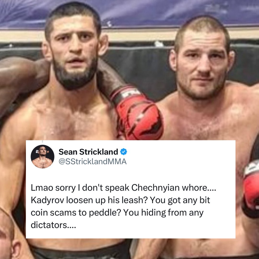 Sean Strickland responds to Khamzat Chimaev 😳 “You got any bitcoin scams  to peddle? You hiding from any dictators? #UFC #MMA