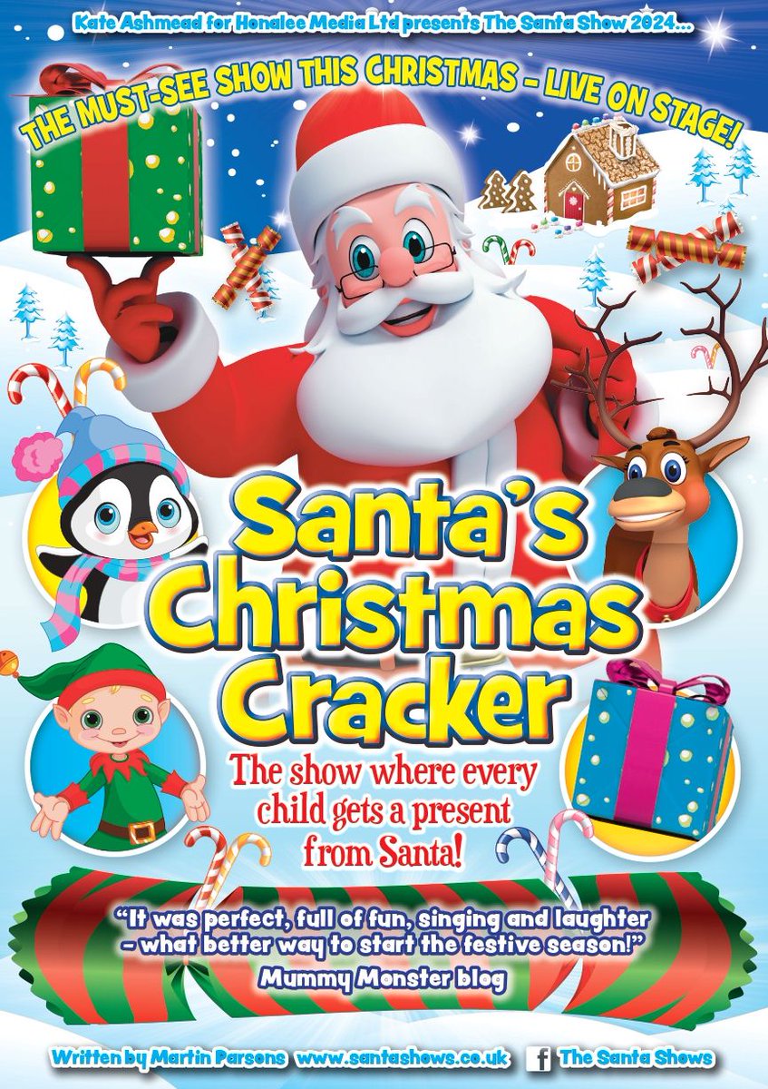 Christmas is coming, so is SANTA'S CHRISTMAS CRACKER <a href="/MalvernTheatres/">Malvern Theatres</a>, <a href="/Hafren_Newtown/">The Hafren Theatre</a>, <a href="/PrincessBurnham/">Princess Burnham</a> &amp; #BennHall #Rugby this week. It's the show where every child receives a specially wrapped present from Father #Christmas, after the most Christmassy Christmas show ever!