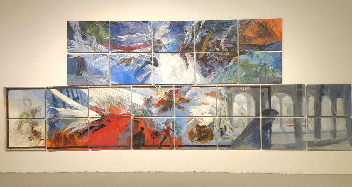 wmtsb (2024), acrylic and oil on panel, 256" x 96"