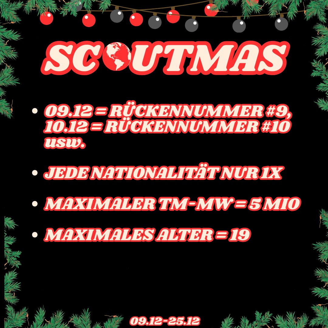 ScoutingByJaden's tweet photo. Täglich kommt in #Futmas Manier ein Spieler, der das Datum mit seiner Trikotnummer matched. Dazu wird von jeder Nation nur maximal 1 Spieler mit einem MW von höchstens 5 Mio vorgestellt, damit ihr Talente aus aller Welt kennenlernen könnt! Es beginnt also morgen mit der #9! (: https://t.co/EjQiCW69Cc